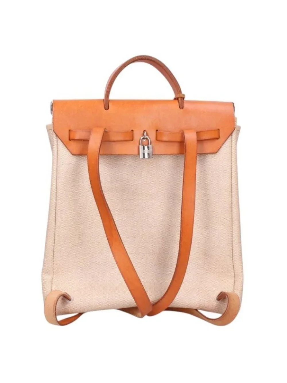 Hermes Herbag a Dos PM Toile Leather Backpack PM